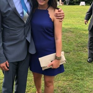 Blue Scallop Sleeve / Empire Neck Dress